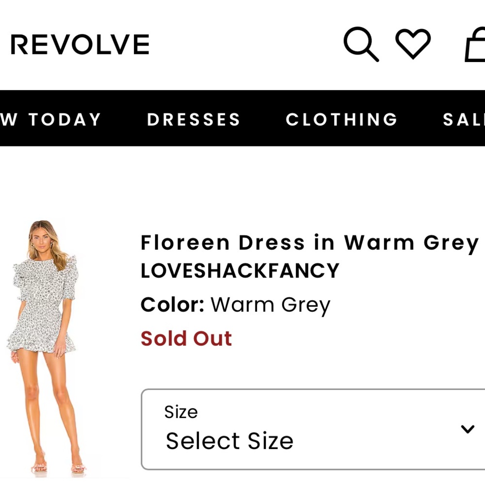 LoveShackFancy Ruffled Floral Dress - Floreen Dress in Warm Grey